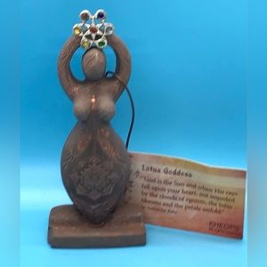 New With Tags Kheops Lotus Goddess 5.75 Inches Clay/Ceramic Figure.